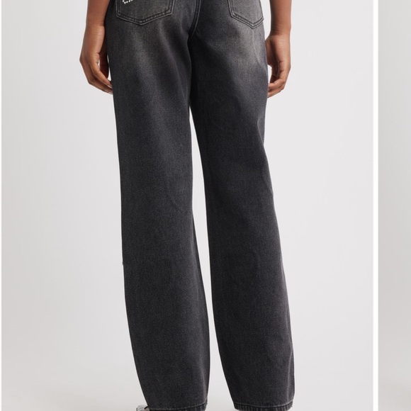 Studded Heart Cutout Wide-Leg Jeans in Washed Black - Picture 2 of 9